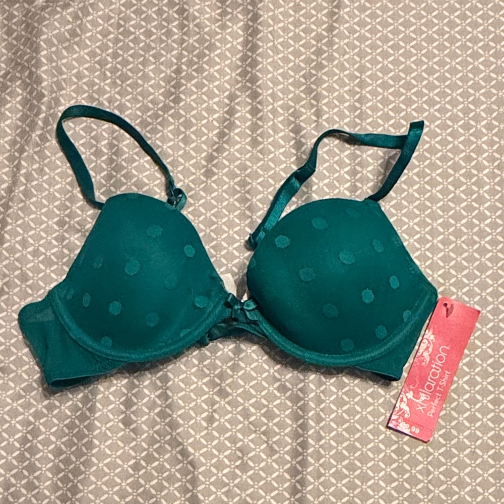 Xhilaration Teal Dot Underwire Bra